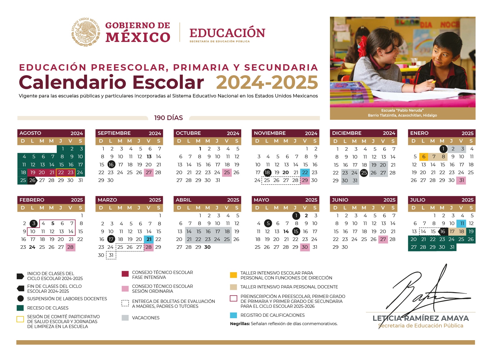 Calendario escolar sep 2023-2024